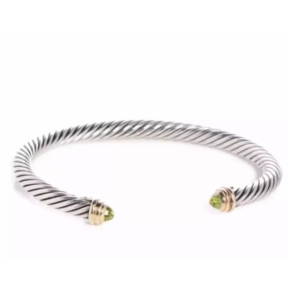 David Yurman Bracelet w Peredot and 14K Gold, 5mm - Picture 1 of 7
